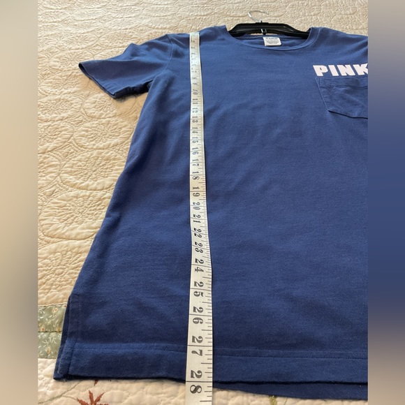 VICTORIA’S SECRET PINK LOGO FRONT & BACK NAVY BLUE SHORT SLEEVE TEE SIZE  XS - Picture 10 of 16